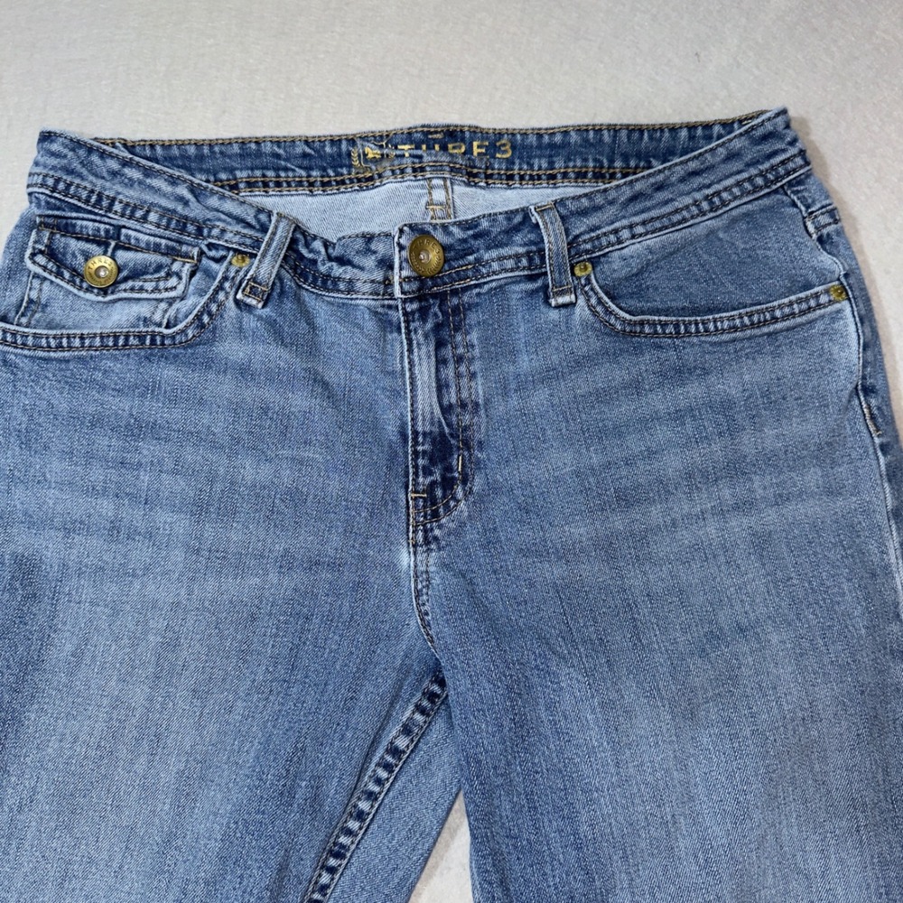 THRE3 Clothing Co Womens Straight Leg Jeans Blue Medium Wash Stretch‎ Size 10